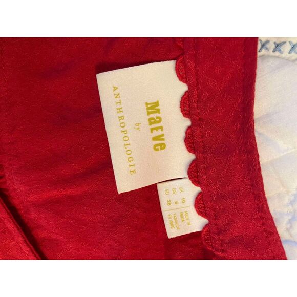 🧺Maeve by Anthropologie | Boswell Blouse in Red | Size 6 - Picture 7 of 7